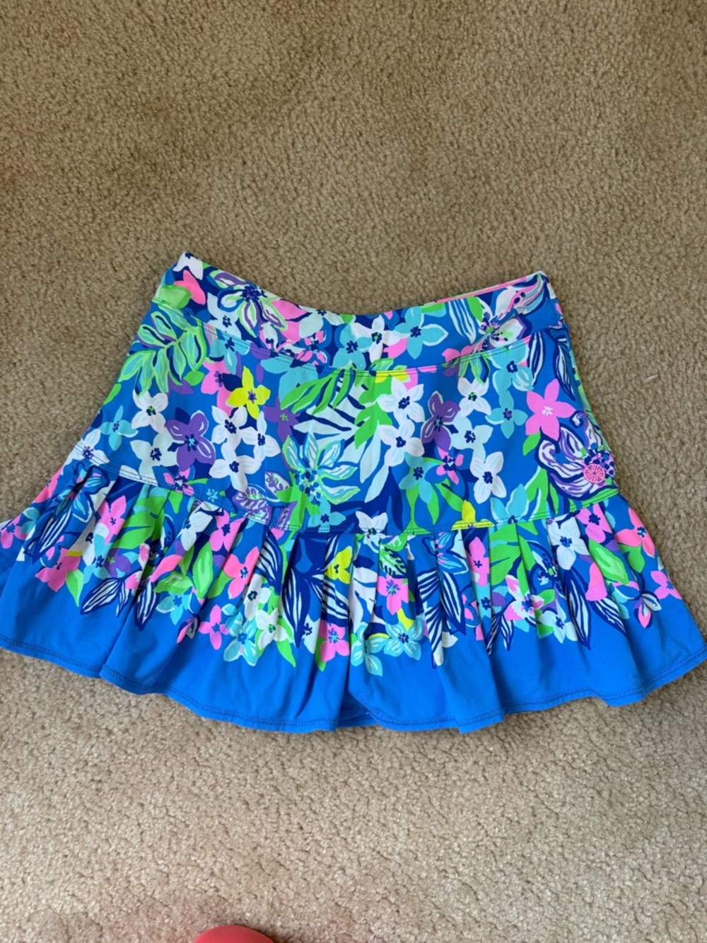 Lilly Pulitzer Luxletic Tennis Golf Skort XXS Blue Floral Print